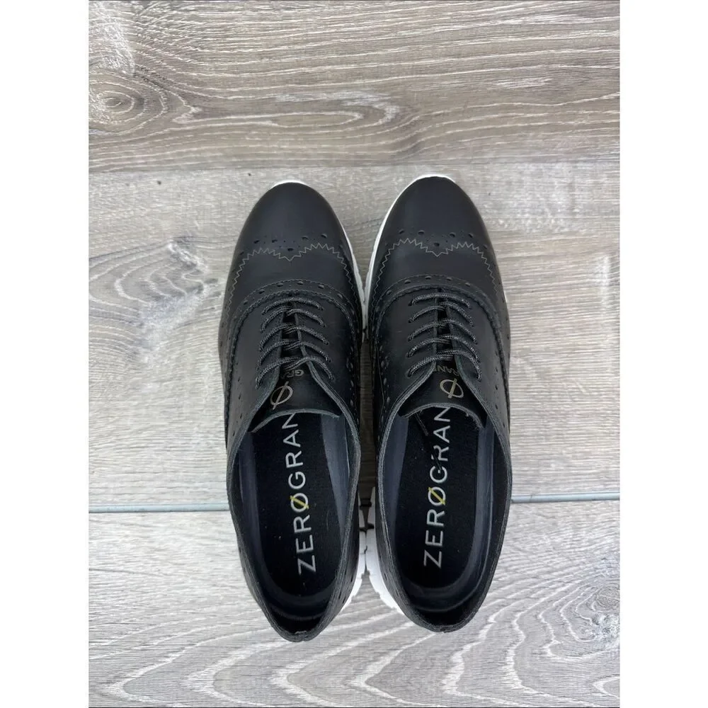 Cole Haan Zerogrand OS Women’s Sz 6.5B Black Leather Wingtip Oxford Low Sneakers